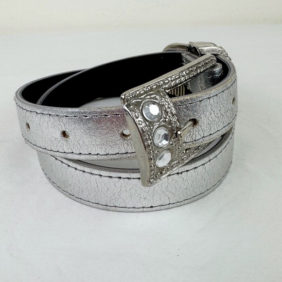 A.Brod Vintage 80's Silver Metallic Belt - Picture 3 of 8